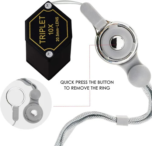 Miniatura 8 de 10 lupas para joyería, lupa de 0.807 in, lente trillizo, cristal óptico, herramienta de aumento de gemas de bolsillo para joyero, filatelista