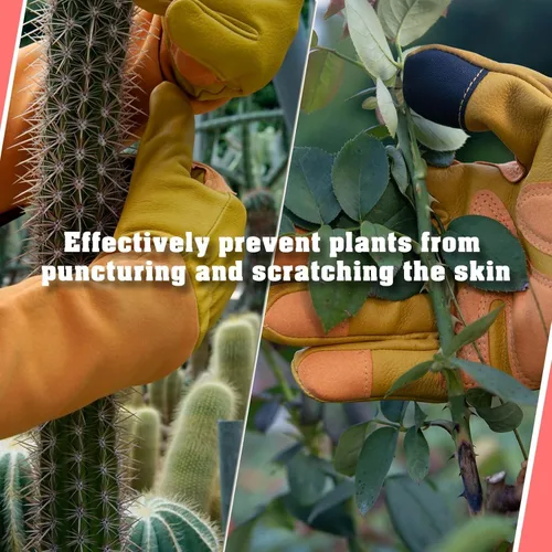 Miniatura 3 de Guantes largos de jardinería para mujeres/hombres, guantes de poda de rosas a prueba de espinas, guantelete resistente, el mejor regalo de jardín