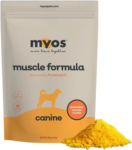 MYOS Canine Muscle Formula - Suplemento de construcción muscular totalmente natural - Ayuda a reducir la pérdida muscular en perros envejecidos y