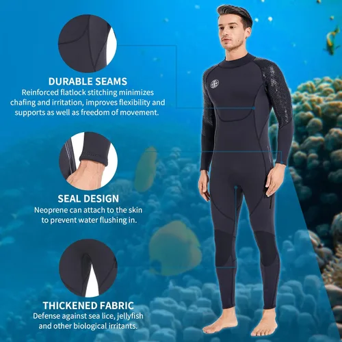 Miniatura 5 de BEEK - Traje de neopreno para hombre y mujer, de 0.118 pulgadas, con cremallera trasera, ultra elástico, manga larga, cuerpo completo, cálido