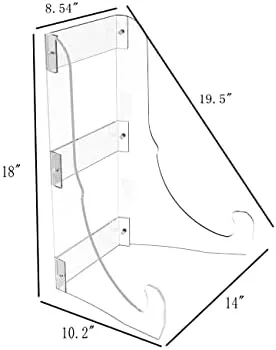Miniatura 4 de FixtureDisplays® Caballete acrílico transparente de plexiglás multiuso resistente - Capacidad para artículos de 20 a 24 pulgadas de ancho
