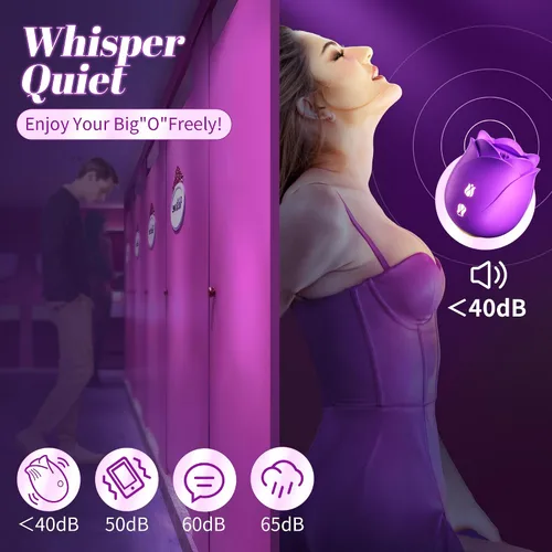 Miniatura 5 de Sex Toys Rose Dildo Vibrador – Juguete de rosa mejorado con 10 modos de succión y golpeteo para mujeres, pezón de clítoris, juguete para adultos