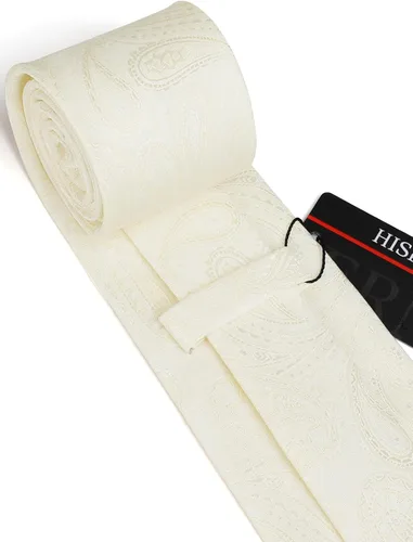 Miniatura 138 de HISDERN Corbatas para hombre, corbata de cachemira y bolsillo cuadrado tejido clásico floral para hombre, corbata de fiesta de boda