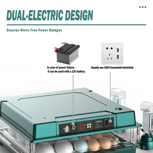 Miniatura 3 de 98 120 128 152 176 192 incubadoras para incubación comercial y doméstica Auto Egg Turning LED Display Candler incorporado huevo y alarmas