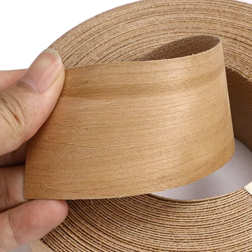 Miniatura 3 de Skelang Cherry - Rollo de 2" x 50' de chapa de madera para borde, sin planchar, con adhesivo termofusible, cinta de madera flexible