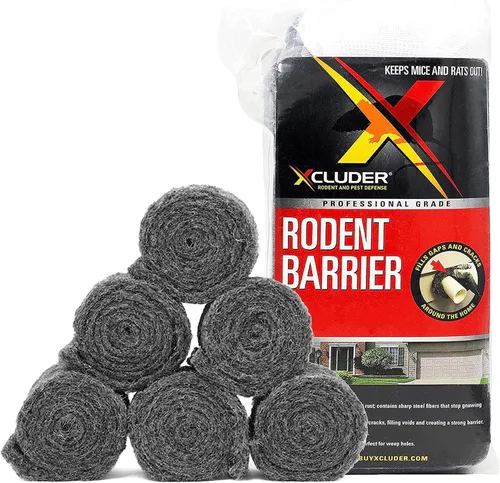Miniatura 8 de Xcluder rollo de tela de protección contra roedores, 4” x 10’ de lana de acero inoxidable, protege contra ratas y ratones para propiedades