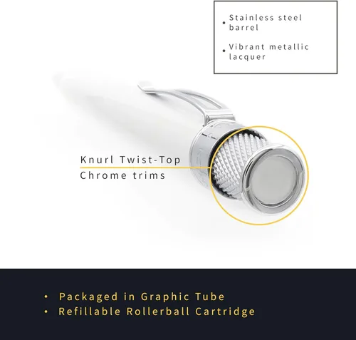 Miniatura 4 de Retro 51 Tornado Classic Lacquer Glow In The Dark White Bolígrafo Rollerball