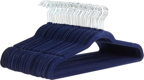 Miniatura 17 de Amazon Basics - Juego de 100 perchas para ropa, delgadas, antideslizantes y de terciopelo, color negro