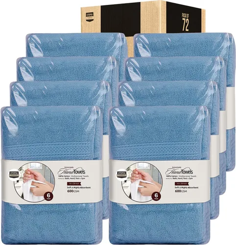 Miniatura 22 de Utopia Towels- Paquete de 6 toallas de mano prémium, 100% algodón hilado en anillo, ultrasuaves y altamente absorbentes, 18 oz/m2 (600 g/m2), 16 x