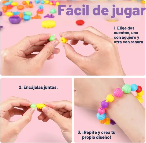Miniatura 3 de FunzBo - Juego de joyas para niños y niñas. Juguetes con cuentas para anillos, diademas, collares y pulseras para bricolaje, para manualidades, kit