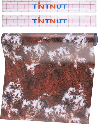 Miniatura 13 de Tintnut Rollo de vinilo permanente de piel de vaca, 12 pulgadas x 5 pies, vinilo adhesivo con estampado de vaca, vinilo con estampado de animales