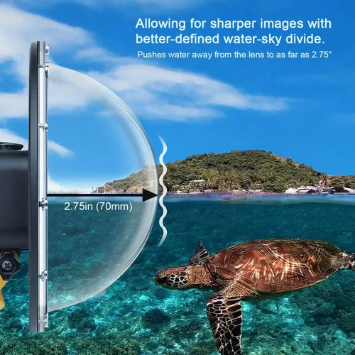 Miniatura 7 de SOONSUN Puerto domo para GoPro Hero 8 Negro, lente de domo subacuático de 147 pies con carcasa impermeable, agarre de mano flotante, gatillo