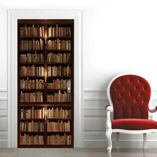 Miniatura 5 de TUOKING Adhesivo para puerta, calcomanías de vinilo para puerta, mural autoadhesivo para decoración del hogar, 30.3 pulgadas de ancho x 78.7