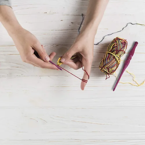 Miniatura 2 de Divit Shilp Streamline - Ganchos de ganchillo con mango ergonómico Aguja de tejer de madera de corazón morado de 7 pulgadas, tejido de hilo