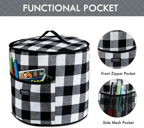 Miniatura 5 de BAGSPRITE Cubierta antipolvo compatible con Instant Pot 6 cuartos de galón, cubierta aislada para olla a presión con bolsillos para accesorios