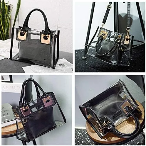 Miniatura 2 de Bolso bandolera transparente para mujer, bolso de mano de moda de diseñador 2 en 1