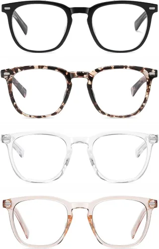 Miniatura 7 de EYECEDAR Paquete de 3 lentes de lectura para mujer con bloqueo de luz azul, bisagras de resorte metálico, patillas ajustables y flexibles, anteojos