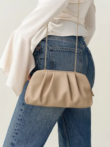 Miniatura 4 de SWEETV CHUNLI Dressy Vegan Leather Clutch Purse for Women Formal, Soft Pleated PU Evening Clutch for Weddings, Proms