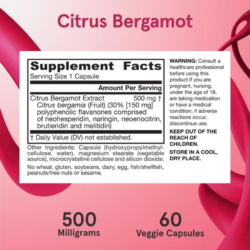 Miniatura 6 de Fórmulas Citrus bergamota, Jarrow, 0,018 oz, 60 cápsulas, BERG, 60, 1, 1