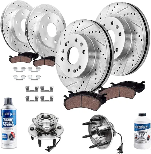 Miniatura 11 de Detroit Axle - 4 rotores de freno para Chevrolet Cruze 2014 2015 [modelos de motores de gas] Rotores de freno de disco perforados y ranurados