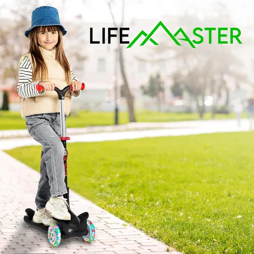Miniatura 8 de Scooter de 3 ruedas para niños con asiento plegable, altura ajustable del manubrio, juguete de paseo inclinado para conducir para niños a partir