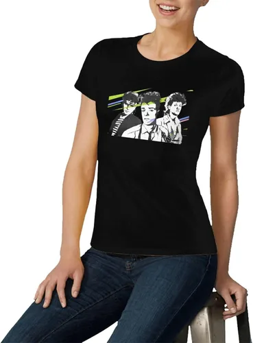 Miniatura 2 de Soda Music and Stereo Women's T-Shirt Printed Casual Crewneck Short Sleeve Tops Summer Tee Black