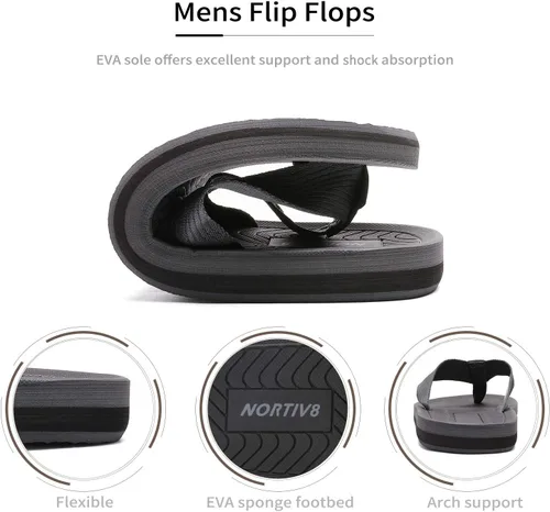 Miniatura 5 de NORTIV 8 Chanclas para hombre, cómodas y ligeras, zapatos de playa