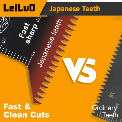 Miniatura 6 de LEILUO – Juego de 15 hojas oscilantes con dientes japoneses de aleación CRV para herramienta multifunción, ideales para cortar madera; incluye hojas