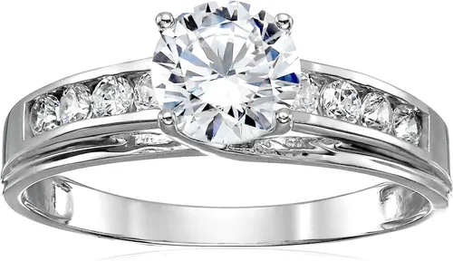 Miniatura 5 de Anillo de compromiso de plata fina 925 maciza con circonita cúbica de 1.5 quilates