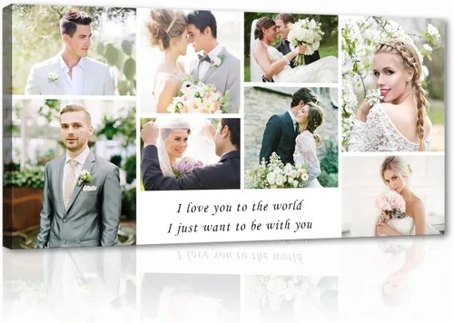 LZIMU Lienzo de fotos de collage personalizado, arte de pared, lienzo de imágenes personalizadas, lienzo para decoración del hogar (imagen-1, 10.00
