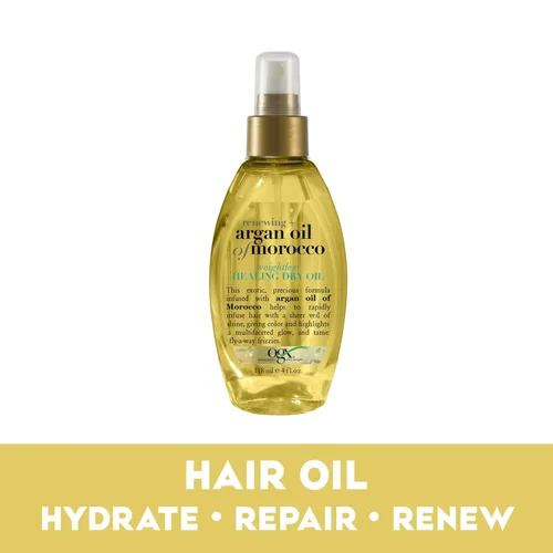 Miniatura 2 de OGX Aceite de Argán renovador de Marruecos en aerosol, aceite reparador ligero y seco, spray para el cuidado del cabello, bruma ligera para puntas