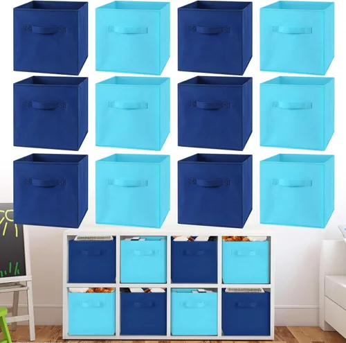 Miniatura 10 de Yinder 12 piezas Contenedor de almacenamiento cúbico, contenedores de almacenamiento de 11" para decoración de habitación, contenedores plegables
