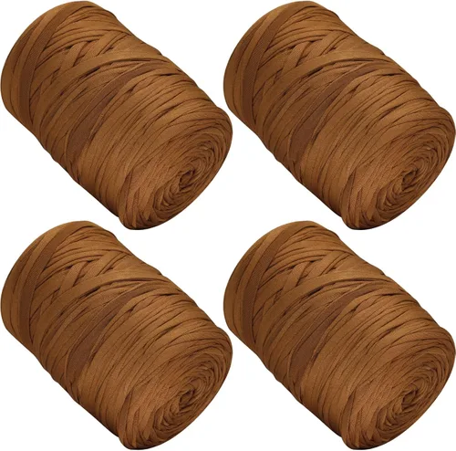 Miniatura 45 de 400g de hilo de tela elástica para tejer con ganchillo para DIY, 119 metros de hilo de espagueti grueso para tejer para proyectos de bolso, cesta
