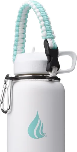 Miniatura 9 de HYDRO CELL - Asa de cuerda de paracaídas para botellas de agua de boca ancha - Correa de transporte con anillo de fijación y accesorio de mosquetón.