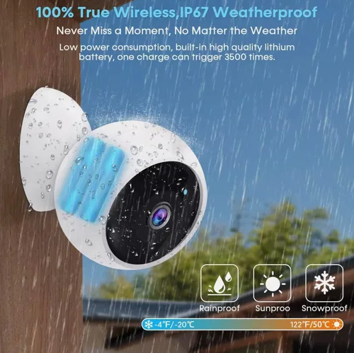 Miniatura 6 de VicoHome CG9 - Cámara inalámbrica para exteriores - Cámara de seguridad WiFi HD 2K, audio de 2 vías, visión nocturna a color, alimentada por
