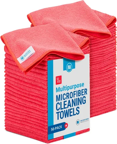 Miniatura 9 de Toallas de microfibra multiusos a granel de 12 x 12 pulgadas al por mayor, cantidad de caja (400 unidades) No se deshilacha Microfibra de alta