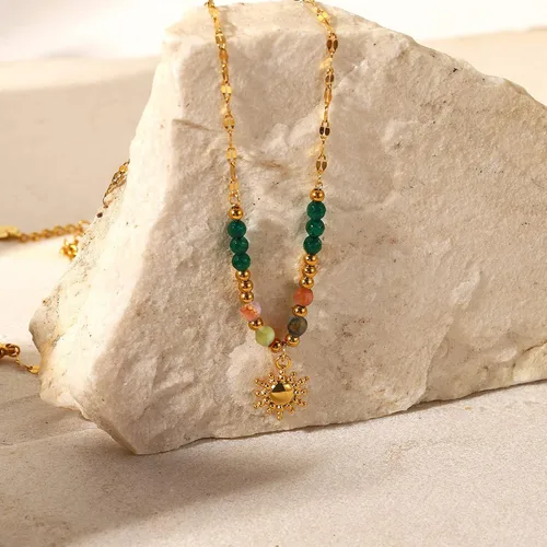 Miniatura 6 de Konikit Collar con dije delicado para mujer, chapado en oro, cadena hecha a mano, joyería simple