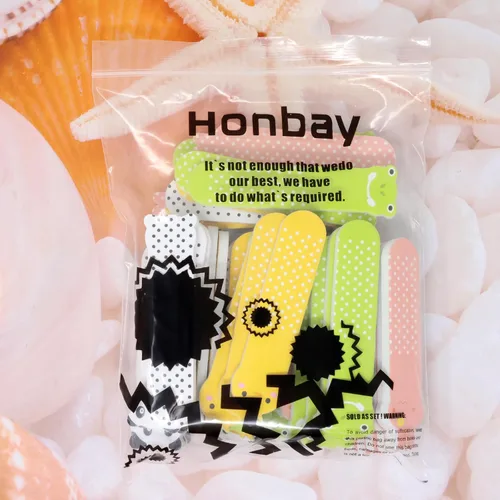 Miniatura 6 de Honbay 40 mini limas de uñas con patrón de animales lindos pulidores de uñas, tableros de esmeril, herramienta de afilado de uñas de doble cara