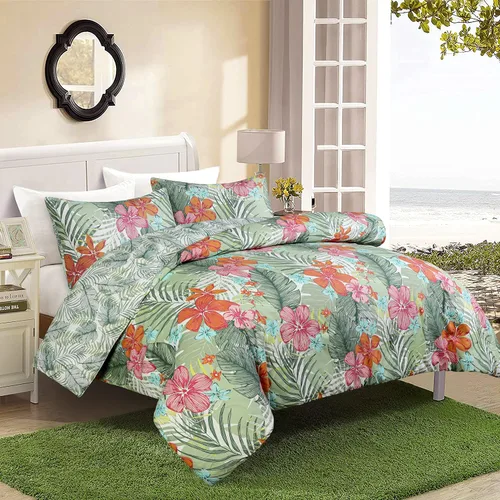 Miniatura 15 de EnvioHome Juego de edredón tamaño Queen con fundas de almohada, ultra suave y acogedor, ligero, estampado, color beige