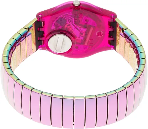 Miniatura 2 de Swatch Flexipink LP144B - Reloj de pulsera de acero inoxidable con esfera plateada brillante