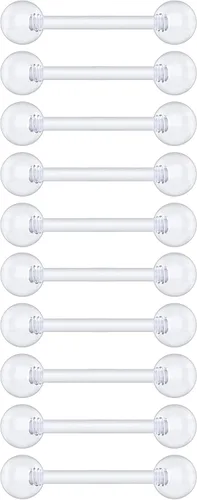 Anillos de plástico para pezón – Anillos de lengua transparentes – Piercing hipoalergénico recto Bioflex