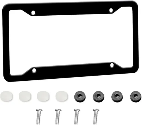 Miniatura 2 de Placa de matrícula personalizada, marco personalizado de colores sólidos para placa de automóvil con tu propio texto, aluminio, soporte universal