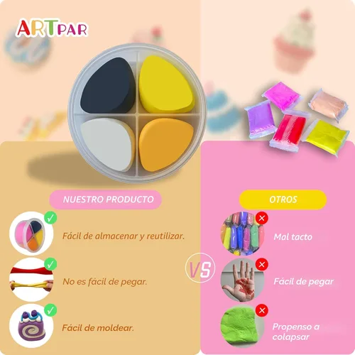 Miniatura 6 de ARTPAR Plastilina de Secado al Aire para Niños, Kit de Arcilla para Modelar, Set de Escultura Model Magic, Ultra Ligera y Suave, Segura No Pegajosa