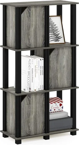 Miniatura 14 de FURINNO Brahms - Estantería de almacenamiento, 3 niveles, roble negro/negro