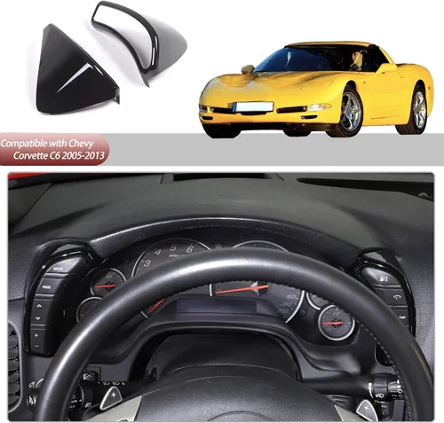 Miniatura 6 de Cubierta de botón para salpicadero compatible con Chevy Corvette C6 2005-2013, bisel del velocímetro, accesorios interiores del marco