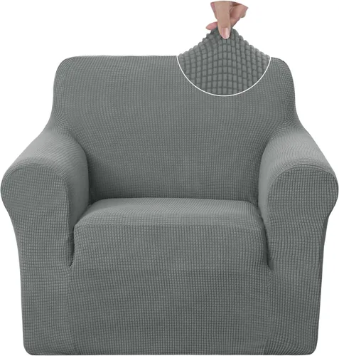 Miniatura 63 de U-NICE HOME Funda elástica para sofá, lavable, protector de muebles para sofá de 3 cojines, apta para mascotas (sofá, gris)