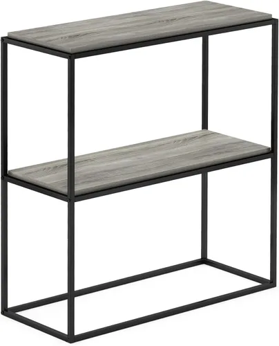 Miniatura 4 de Furinno Moretti - Estantería de metal apilable, ancha y moderna, color roble francés gris gris roble francés