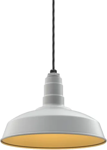 Miniatura 27 de Steel Lighting Co. Carson Barn Light Colgante montado en el techo Cúpula de 16 pulgadas Cable negro Luz de acero de estilo industrial