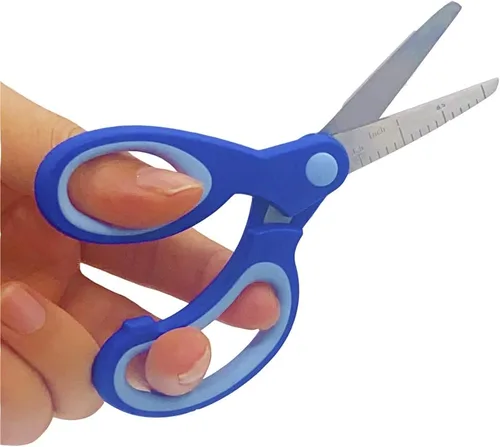 Miniatura 4 de Tijeras zurdas para niños (paquete de 5, punta redondeada, 5.2 pulgadas) – Tijeras para estudiantes escolares y suaves al tacto para zurdos GD-018-F