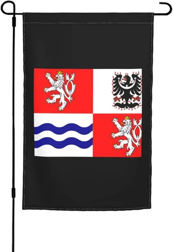 POOEDSO Flag Map of Central Bohemian Region Garden Flags 12x18Inch Double Sided Outdoor Yard Decoration Garden Flag For Patio Lawn Home Welcome Flags